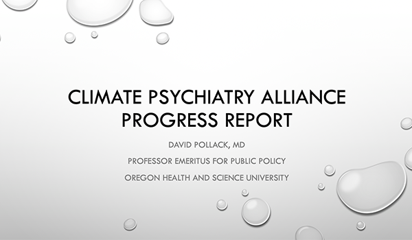 Climate Psychiatry Alliance Progress Report