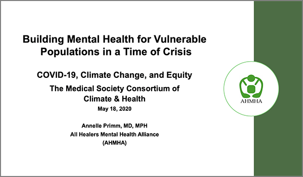 Building Mental Health for Vulnerable Populations in a Time of Crisis