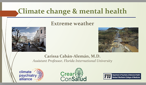Climate Change (Extreme Weather) and Mental Health