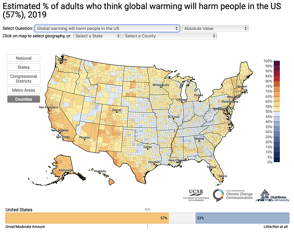 Yale Climate Opinion Maps 2019